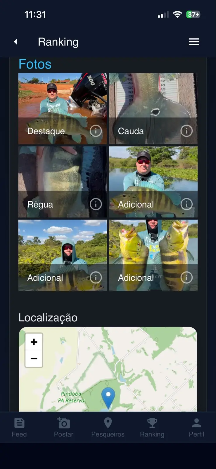 Funcionalidade de registro de captura no app Pescamais